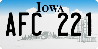 IA license plate AFC221