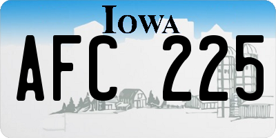IA license plate AFC225