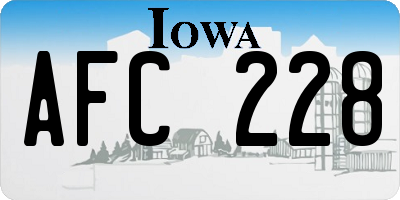 IA license plate AFC228