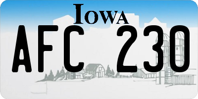 IA license plate AFC230