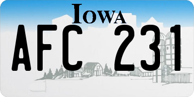 IA license plate AFC231