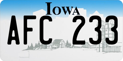 IA license plate AFC233