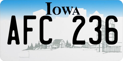 IA license plate AFC236