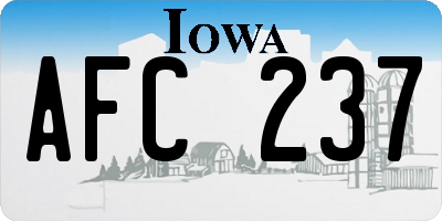 IA license plate AFC237
