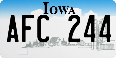 IA license plate AFC244
