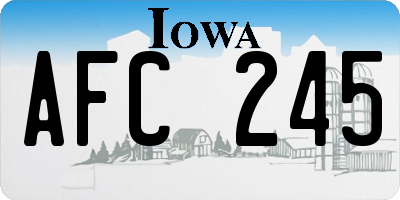 IA license plate AFC245