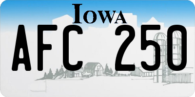 IA license plate AFC250