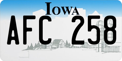 IA license plate AFC258