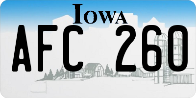 IA license plate AFC260