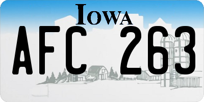IA license plate AFC263