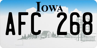 IA license plate AFC268