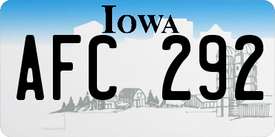 IA license plate AFC292