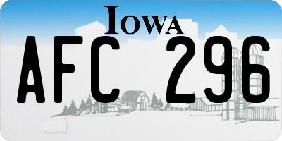 IA license plate AFC296