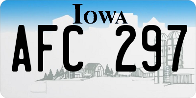 IA license plate AFC297