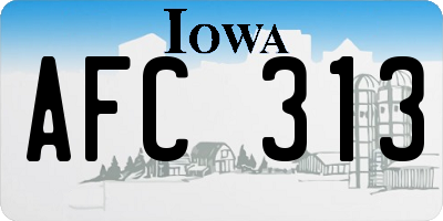 IA license plate AFC313
