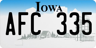 IA license plate AFC335