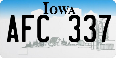IA license plate AFC337