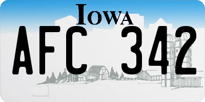 IA license plate AFC342
