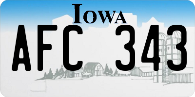 IA license plate AFC343