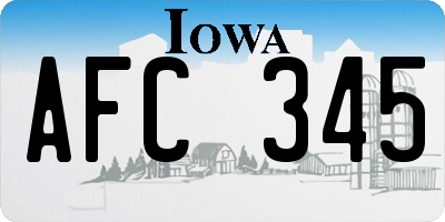 IA license plate AFC345