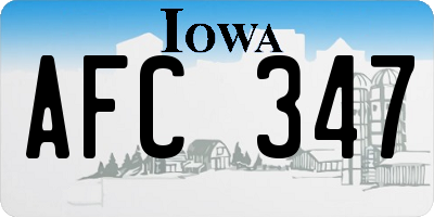 IA license plate AFC347