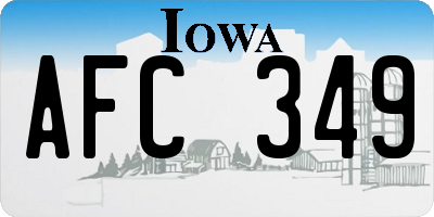 IA license plate AFC349