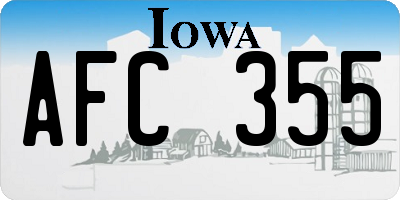 IA license plate AFC355