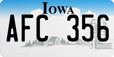 IA license plate AFC356