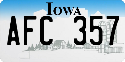 IA license plate AFC357