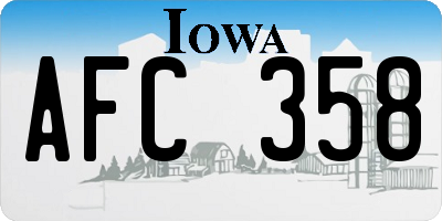 IA license plate AFC358