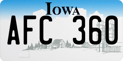 IA license plate AFC360