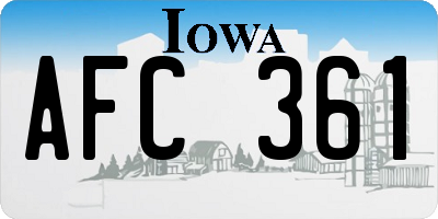 IA license plate AFC361