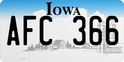 IA license plate AFC366