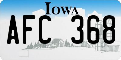 IA license plate AFC368