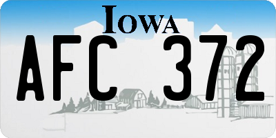IA license plate AFC372