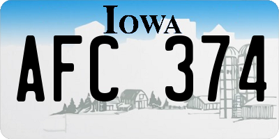IA license plate AFC374
