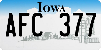 IA license plate AFC377