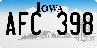 IA license plate AFC398
