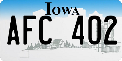 IA license plate AFC402