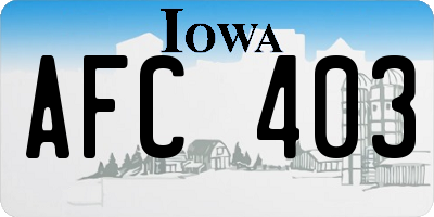 IA license plate AFC403