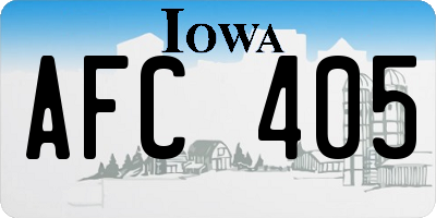 IA license plate AFC405