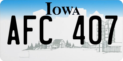 IA license plate AFC407