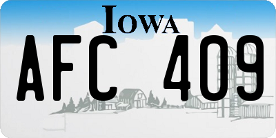 IA license plate AFC409