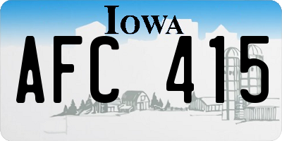 IA license plate AFC415