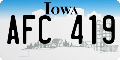IA license plate AFC419