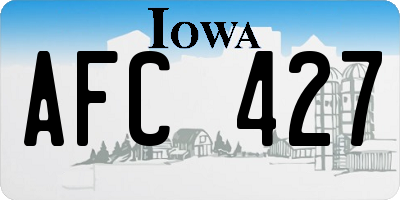 IA license plate AFC427