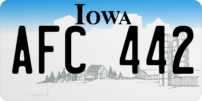 IA license plate AFC442