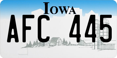 IA license plate AFC445