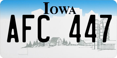 IA license plate AFC447