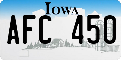 IA license plate AFC450